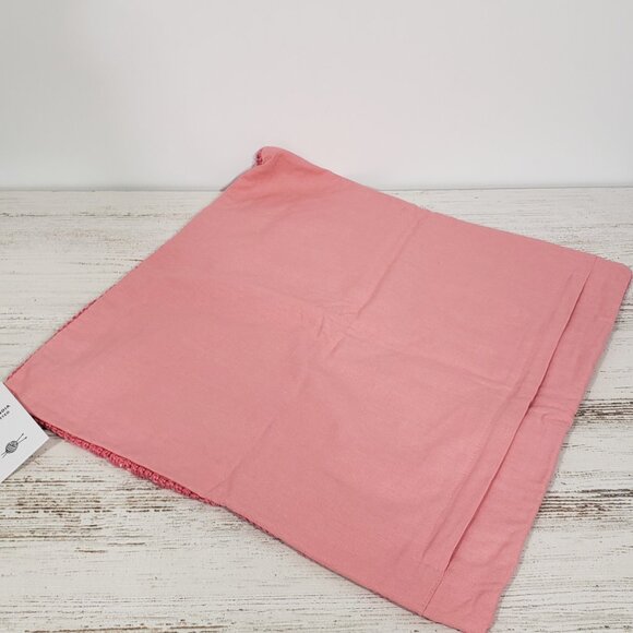 NWT  Handmade Knitted Pink Grannysquare Pillow Sham Cover  18" square - Picture 6 of 7